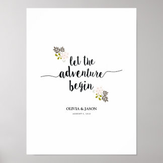 Affiche Laisser l'aventure commencer mariage réception Imp