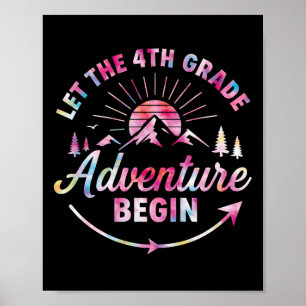 Affiche Laisser l'aventure de 4e année commencer Retro Pre