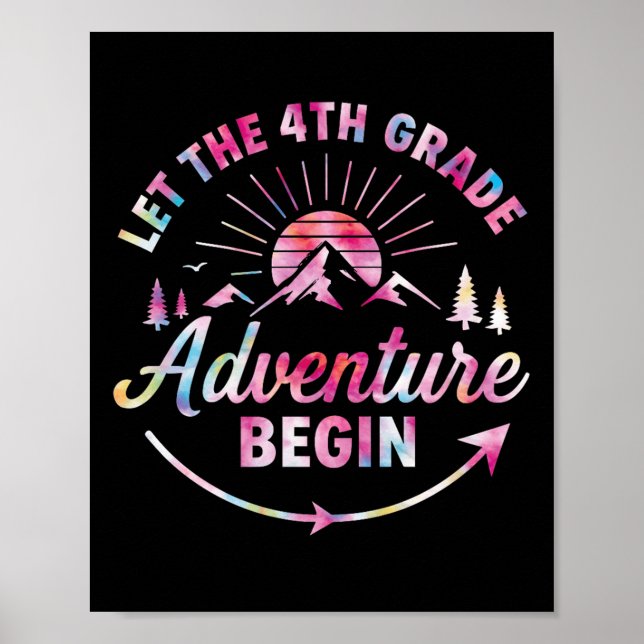 Affiche Laisser l'aventure de 4e année commencer Retro Pre (Devant)
