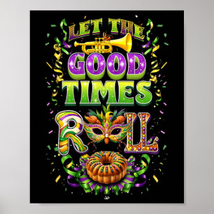 Affiche Laisser Le Bon Temps Roll Mardi Gras Perles Louisi