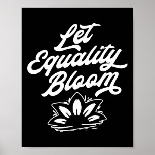 Affiche Laisser l'égalité fleurir Retro Lotus Fierté Graph
