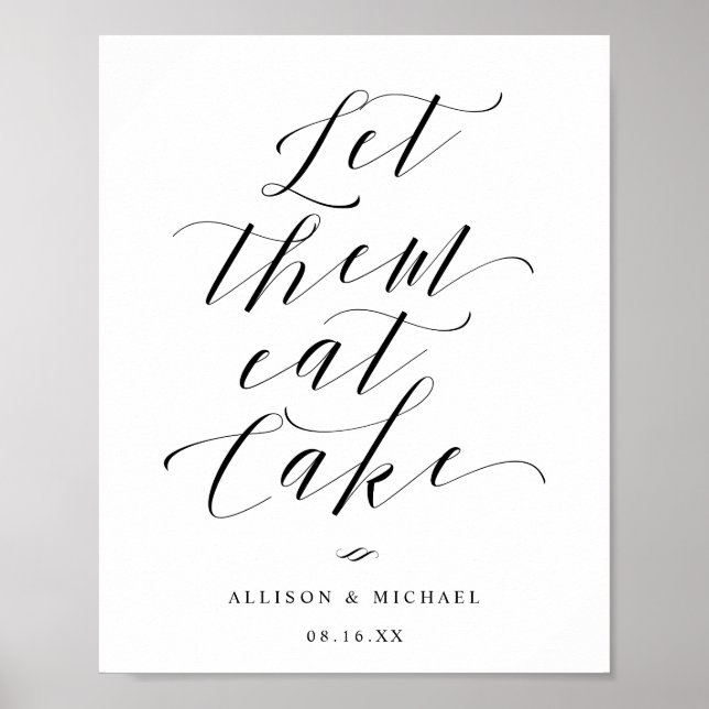 Affiche Laisser-Les Manger Cake Script Réception Panneau (Devant)
