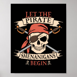 Affiche Laisser Les Shenanigans Pirates Commencer Le Crâne