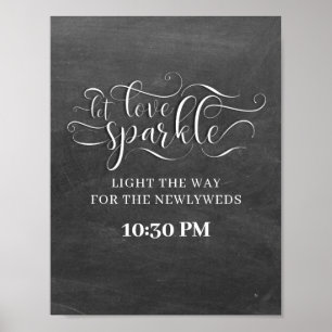 Affiche Laisser Love Sparkle Chalkboard Mariage Signer