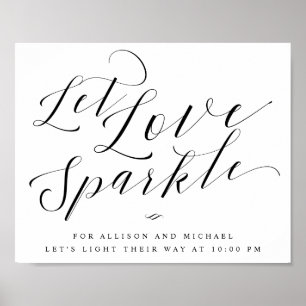 Affiche Laisser Love Sparkle Élégant Mariage Calligraphie 