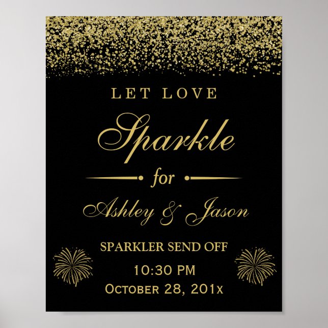 Affiche Laisser Love Sparkle Gold Parties scintillant Mari (Devant)