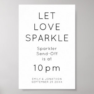 Affiche Laisser Love Sparkler Sparkler Time Mariage Signer