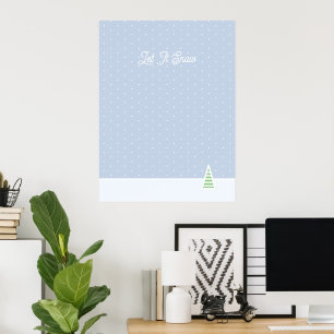 Affiche Laisser neiger un arbre d'hiver minuscule Ice Blue