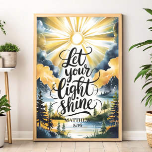 Affiche Laisser Votre Lumière Briller Christian Wall Art I