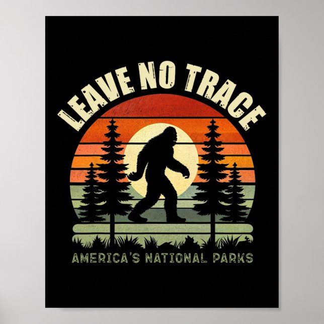 Affiche Laissez aucune trace Bigfoot Randonnée et camping  (Devant)