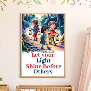 Affiche Laissez briller votre lumière Art de nurserie chré