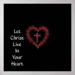 AFFICHE LAISSEZ CHRIST VIVRE DANS VOTRE COEUR