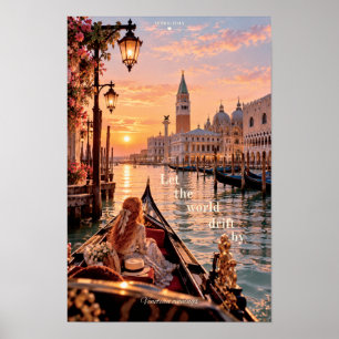 Affiche Laissez le monde dériver par Venise Italie Coucher