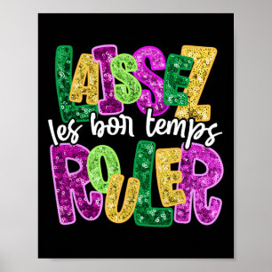 Affiche Laissez Les Bon Temps Rouler Heureux Mardi Gras Fa