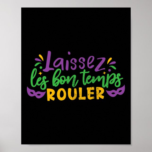 Affiche Laissez Les Bon Temps Rouler Mardi Gras Coût Du Pa (Devant)