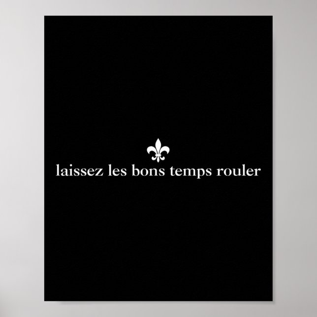 Affiche Laissez Les Bon Temps Rouler Minimaliste Mardi Gra (Devant)