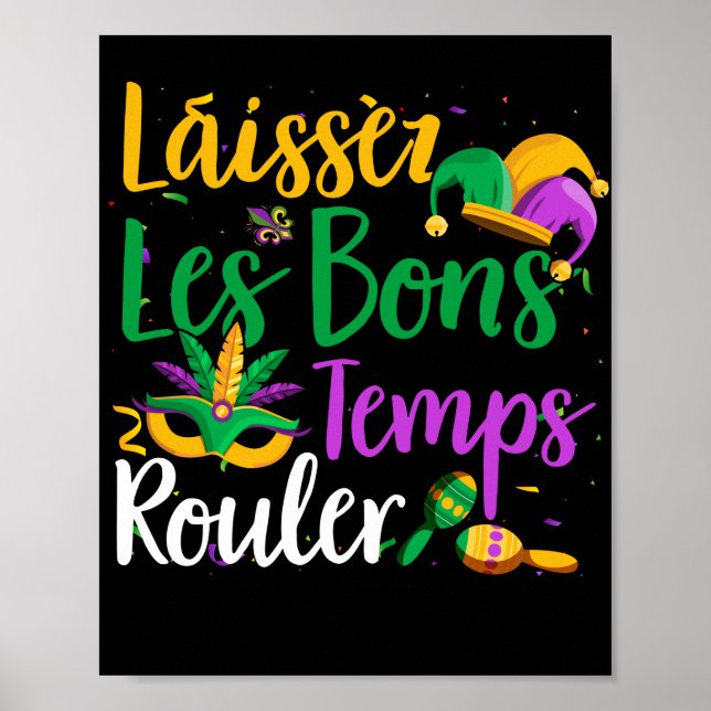 Affiche Laissez Les Bons Temps Rouler Mardi Gras (Devant)