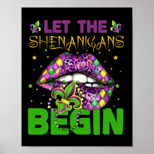 Affiche Laissez les frénésies commencer Chemises Mardi Gra
