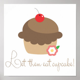 Affiche Laissez-Les Manger Du Cupcake