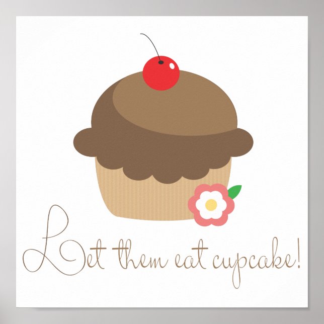 Affiche Laissez-Les Manger Du Cupcake (Devant)