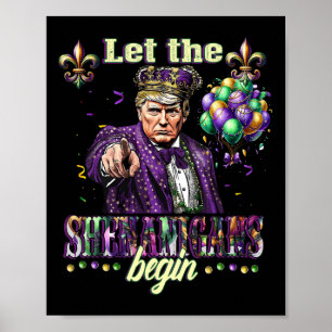 Affiche Laissez Les Shenanigans Commencer Drôle Trump Mard