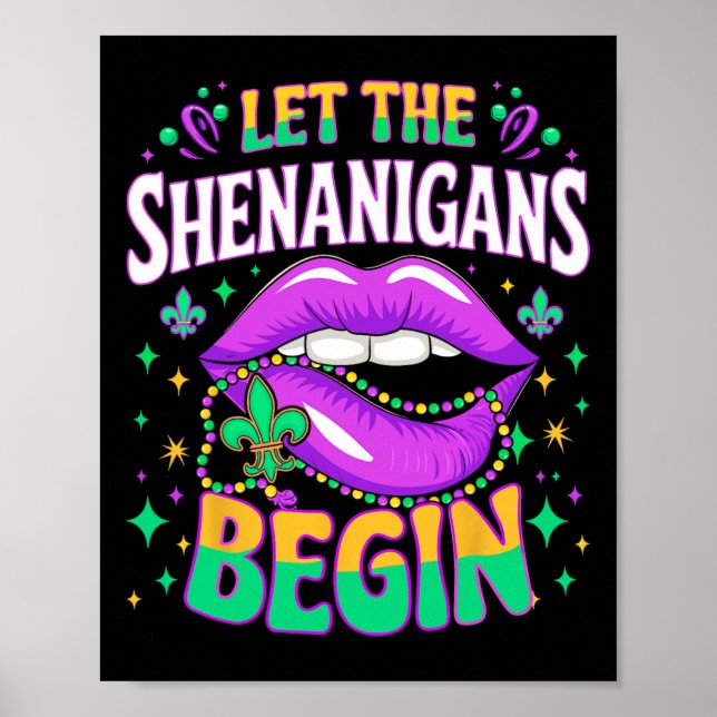 Affiche Laissez Les Shenanigans Commencer Mardi Gras Embra (Devant)