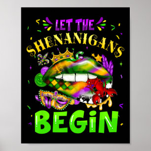 Affiche Laissez Les Shenanigans Commencer Mardi Gras Lèvre