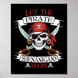 Affiche Laissez Les Shenanigans Pirates Begian Pirate Skul