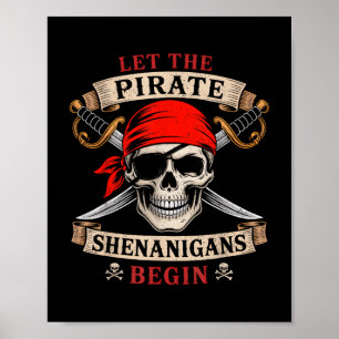 Affiche Laissez Les Shenanigans Pirates Commencer Le Crâne