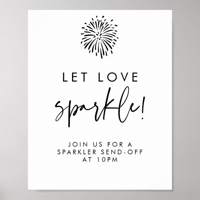 Affiche Laissez Love Sparkle Mariage moderne de calligraph (Devant)