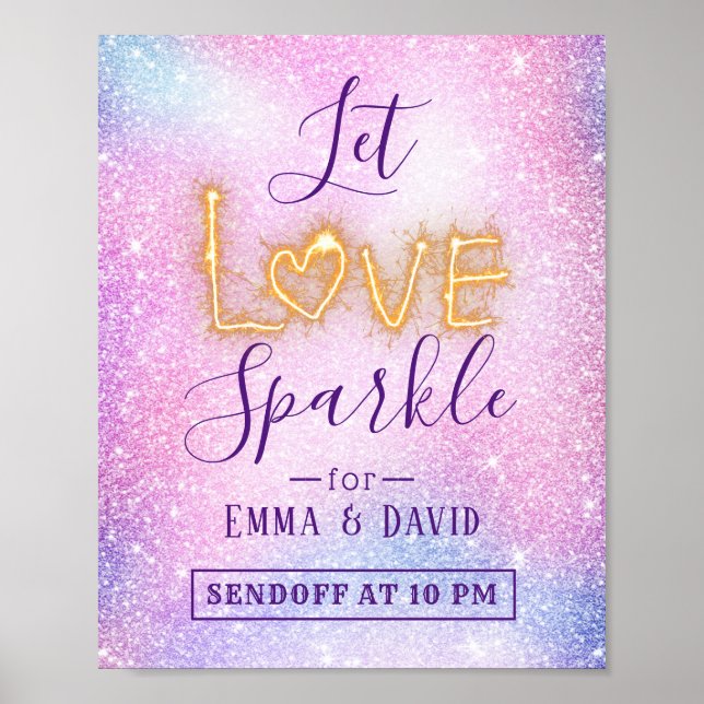 Affiche Laissez Love Sparkle Pastel Parties scintillant En (Devant)