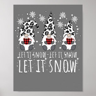 Affiche LAISSEZ TOMBER LA NEIGE Nain d'hiver - Imprimé léo