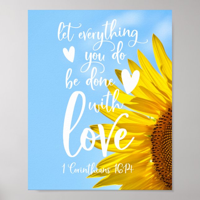 Affiche Laissez tout ce que vous faites avec amour Sunflow (Devant)