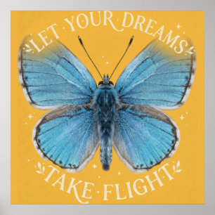 Affiche Laissez vos rêves prendre leur envol Papillon Bleu