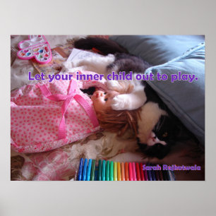 Affiche Laissez votre enfant intérieur sortir Chat smoking