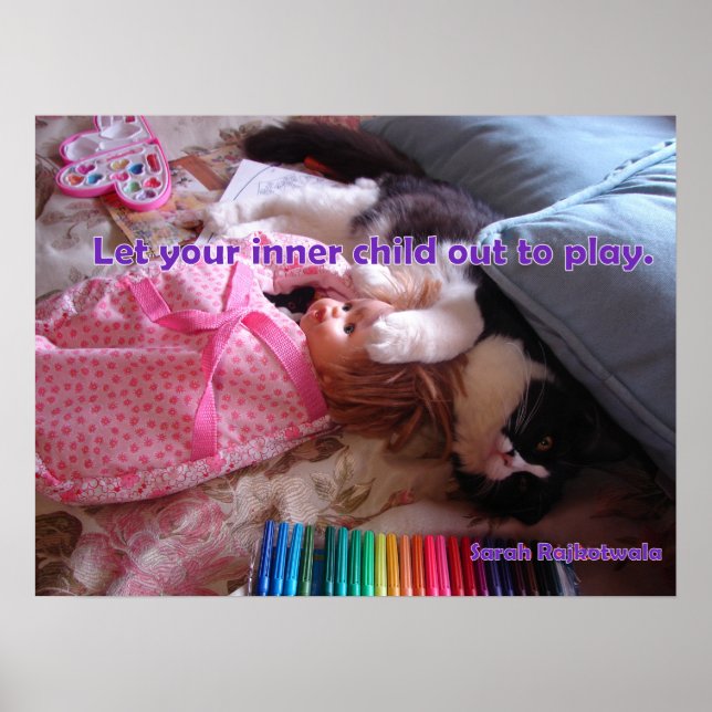 Affiche Laissez votre enfant intérieur sortir Chat smoking (Devant)