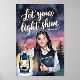 Affiche Laissez votre lumière briller Christian Ado Girl W