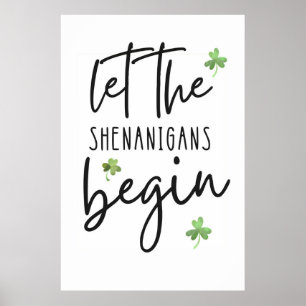 Affiche Laissons Les Shenanigans Commencer L'Affiche