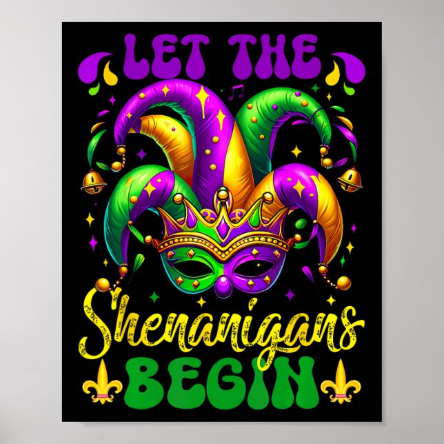 Affiche Laissons Les Shenanigans Commencer Mardi Gras 2025 (Devant)