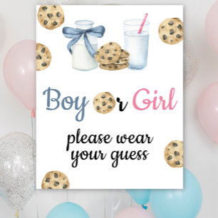 Affiche Lait & Cookies - Veuillez porter votre supposition