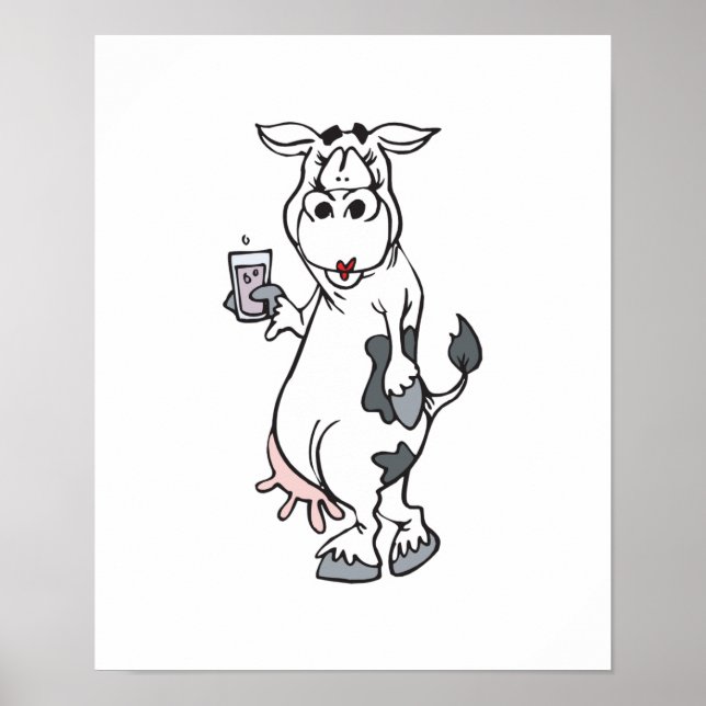 Affiche lait de vache stupide (Devant)