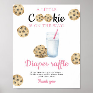 Affiche Lait et biscuits baby shower Déchets Raffin jeu