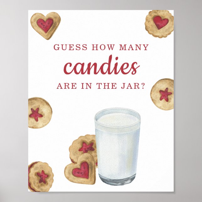 Affiche Lait et biscuits - Devinez combien de bonbons (Devant)