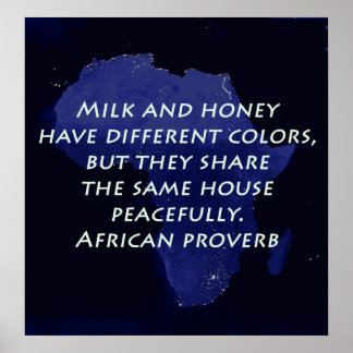 Affiche Lait Et Miel - Proverbe Africain