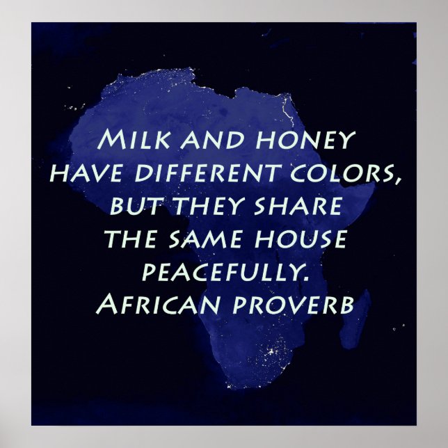 Affiche Lait Et Miel - Proverbe Africain (Devant)