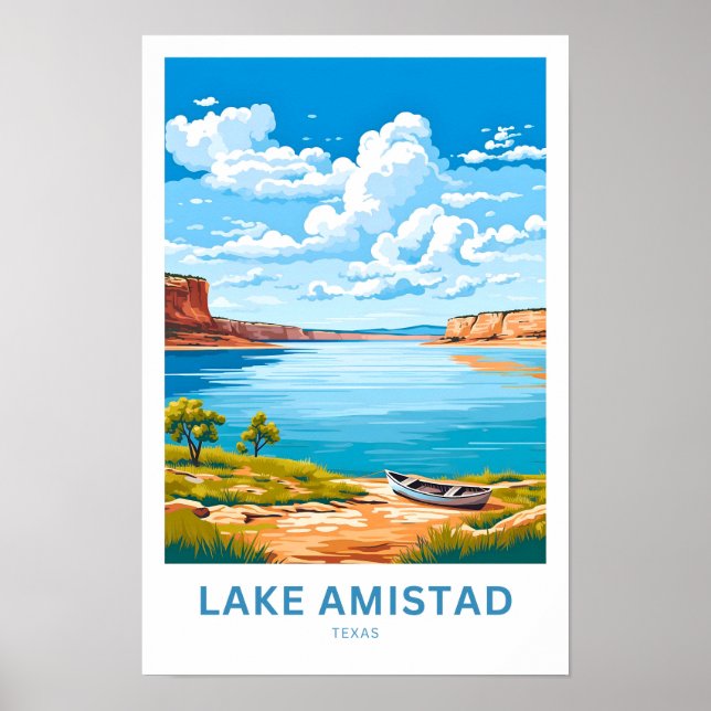 Affiche Lake Amistad Texas Travel Imprimer (Devant)