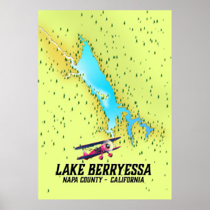 Affiche lake berryessa Napa County, California