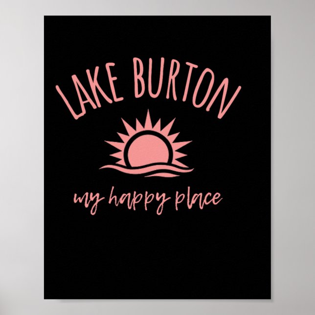 Affiche Lake Burton Ga My Happy Place Boating Fishing Camp (Devant)