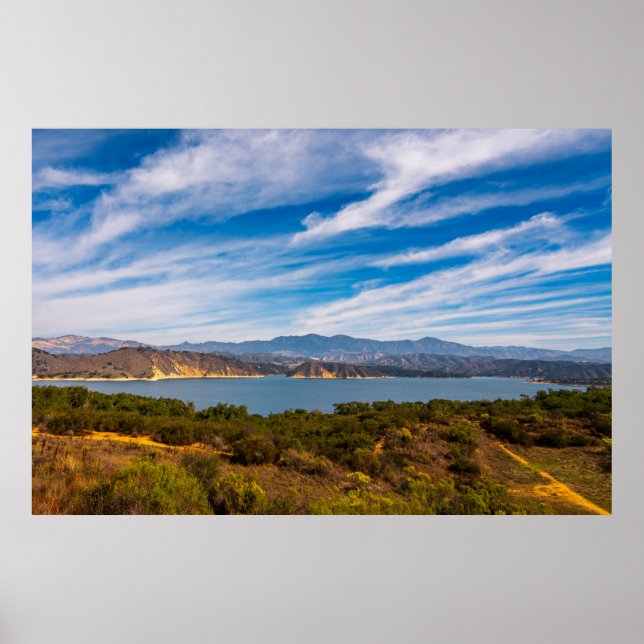 Affiche Lake Cachuma Panorama Santa Ynez Mountain Photo (Devant)