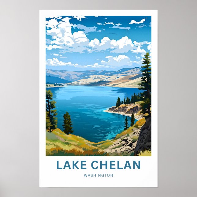 Affiche Lake Chelan Washington Imprimer (Devant)